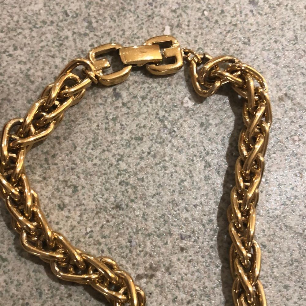 Vintage 80s Gucci style heavy gold chain necklace/waist belt